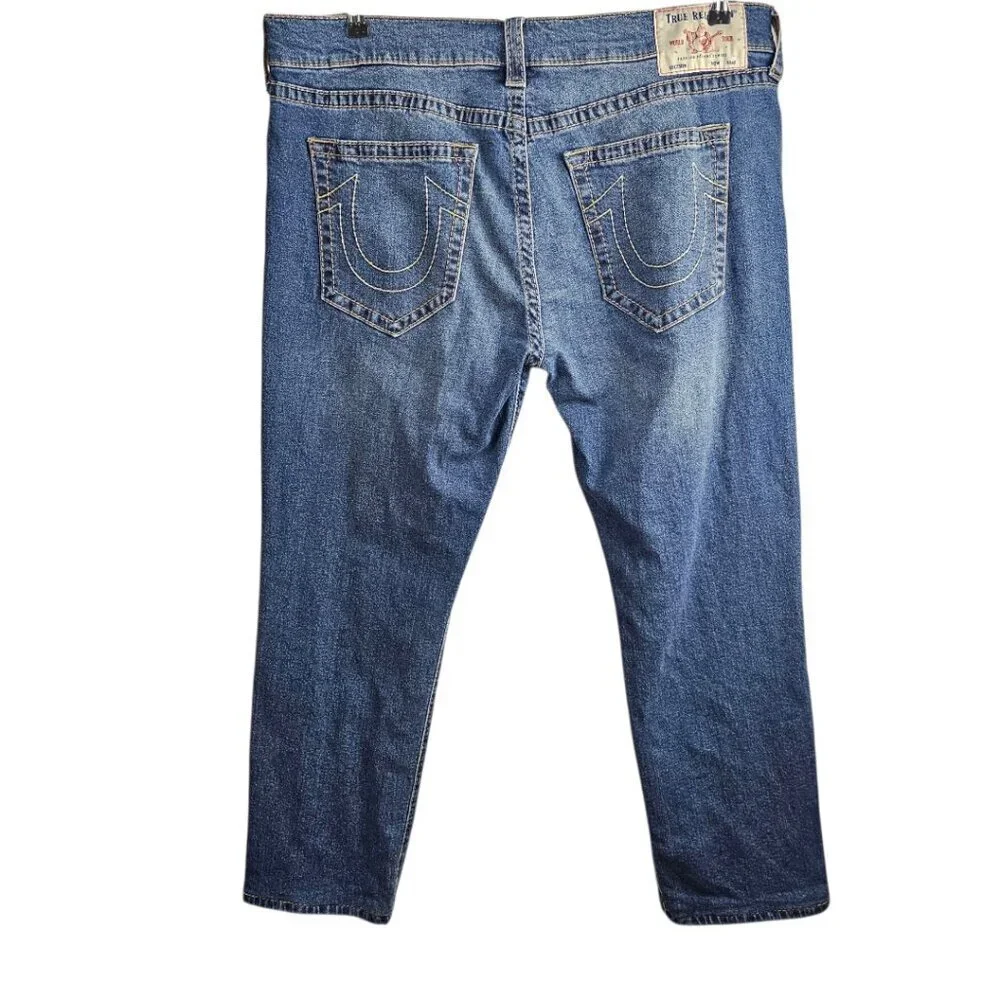True Religion World Tour Denim Geno Relaxed Slim Blue Jeans